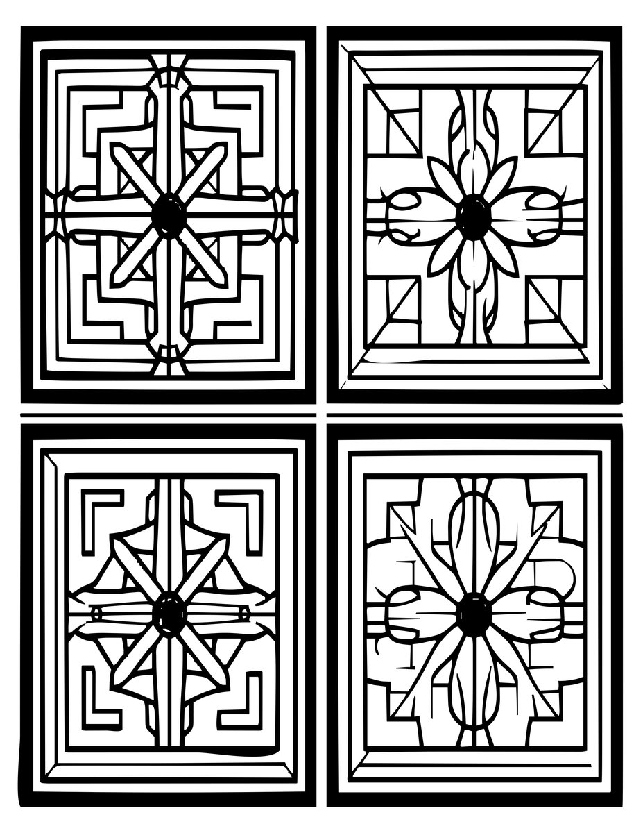 Tile Floor - free printable coloring page