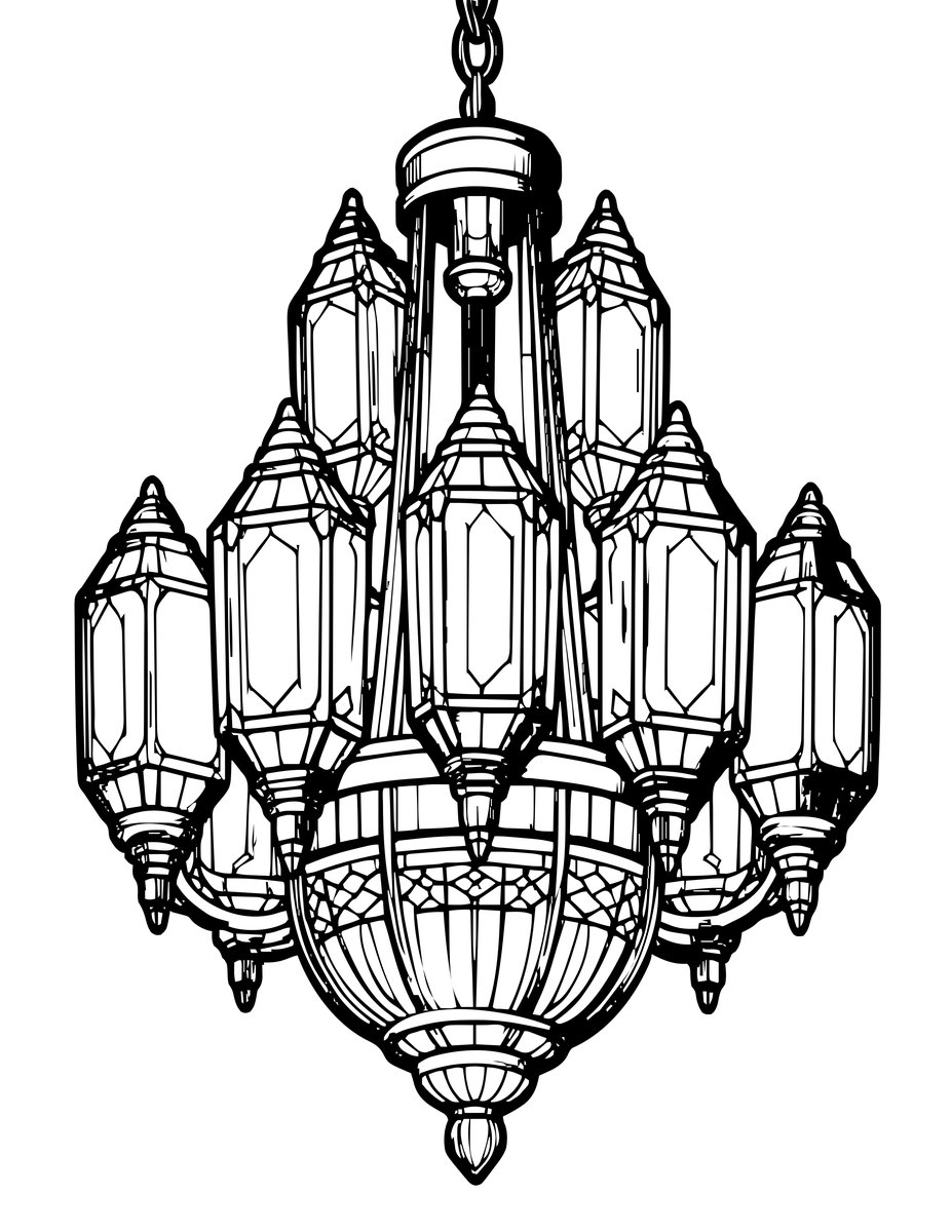 Chandelier - free printable coloring page