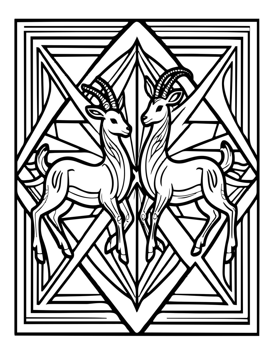 Gazelle Pair - free printable coloring page