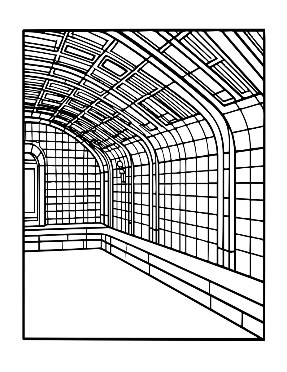 Subway Station - free printable coloring page