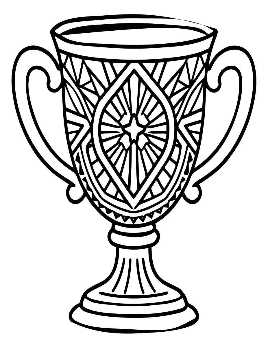 Trophy Cup - free printable coloring page