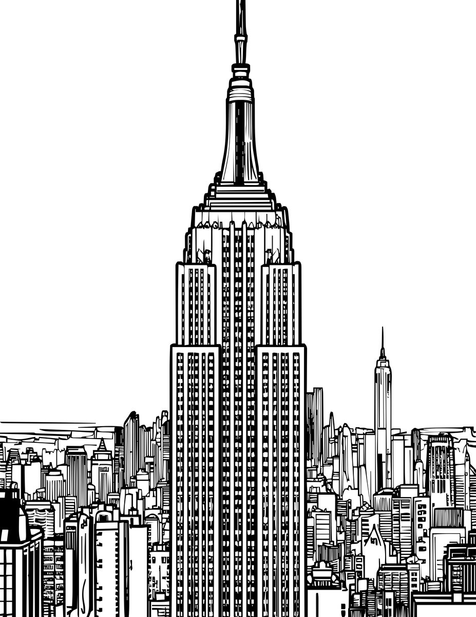 Empire State - free printable coloring page