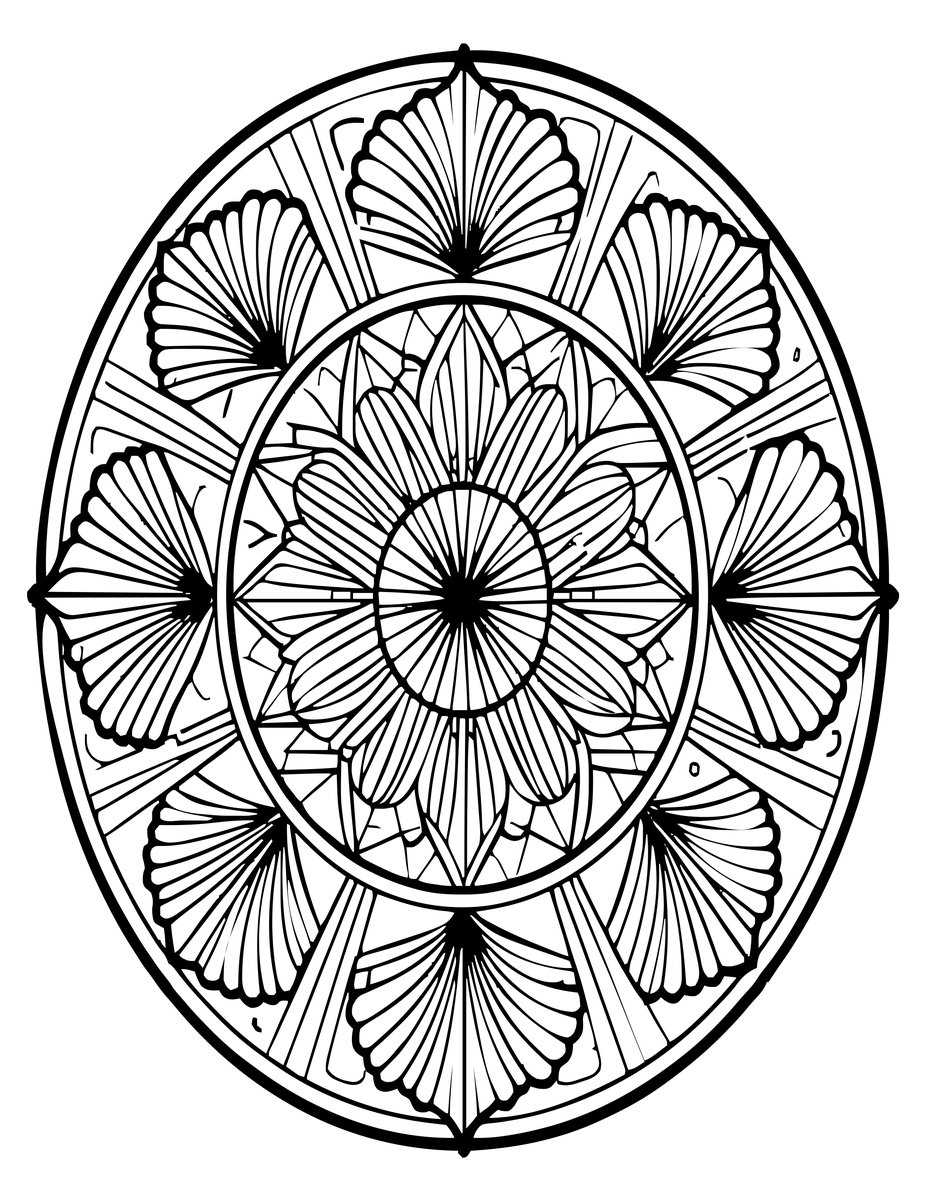 Art Deco Mandala - free printable coloring page