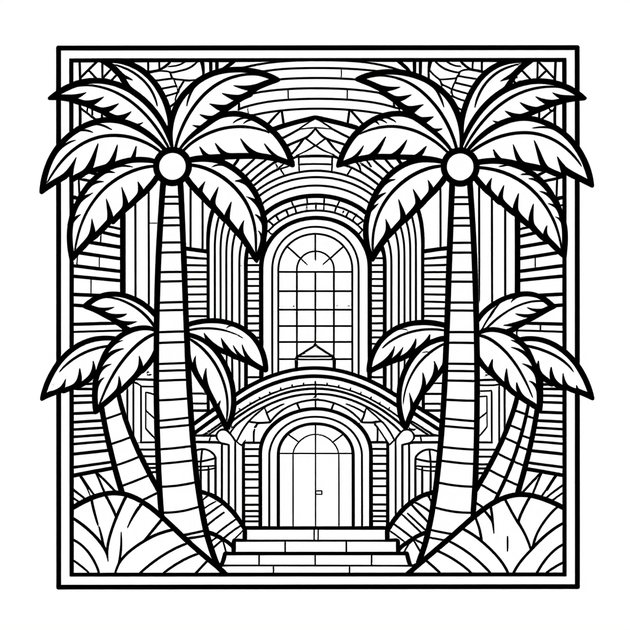 Stained Glass Panel - Free printable coloring page