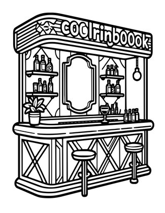 Cocktail Bar - Free printable coloring page