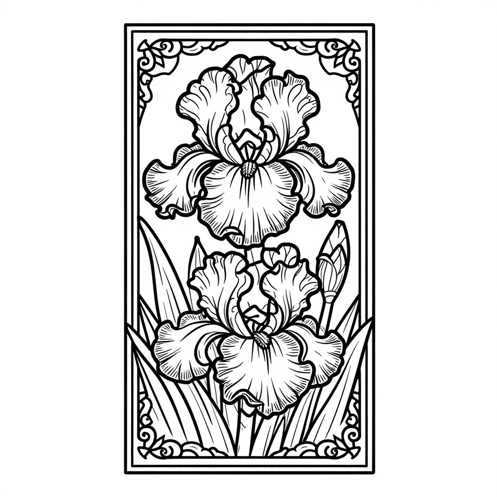 Iris Panel - free printable coloring page