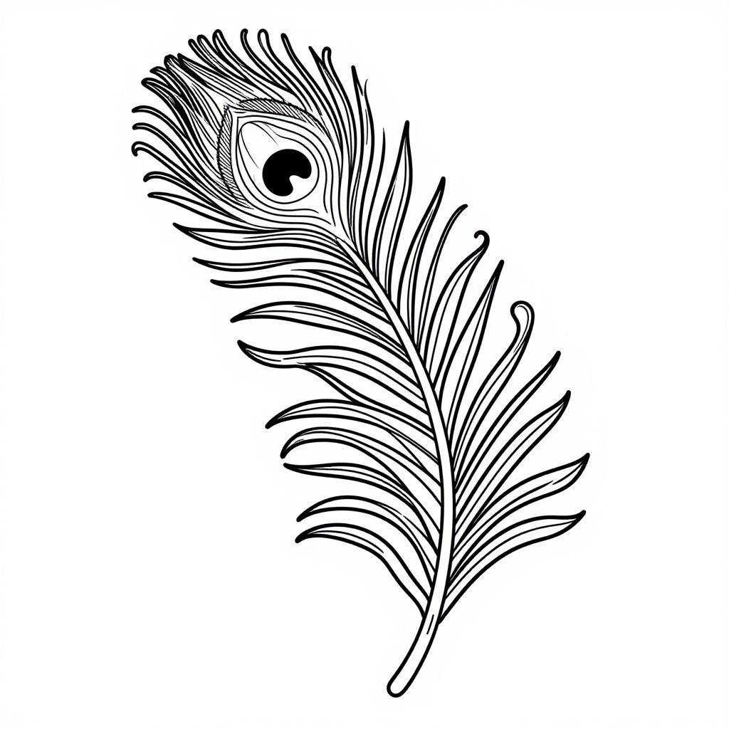 Peacock Feather - free printable coloring page