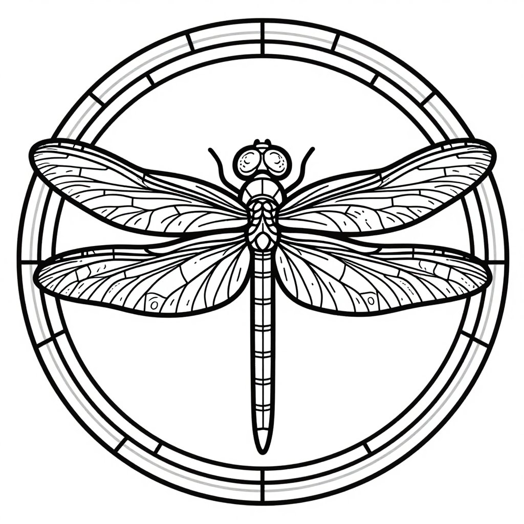 Stained Glass Rose - free printable coloring page