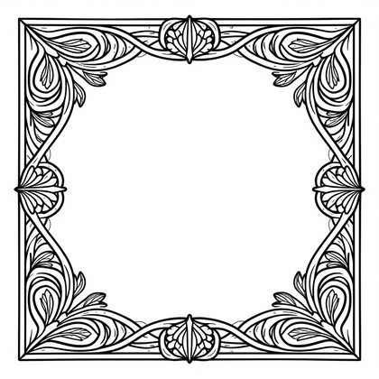 Organic Frame - Free printable coloring page