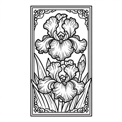 Iris Panel - Free printable coloring page