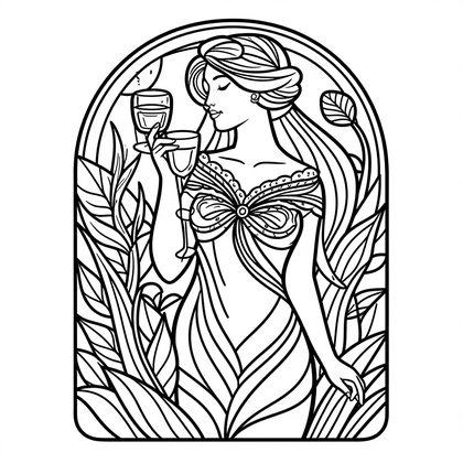 Fountain Design - Free printable coloring page