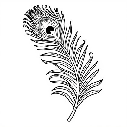 Peacock Feather - Free printable coloring page