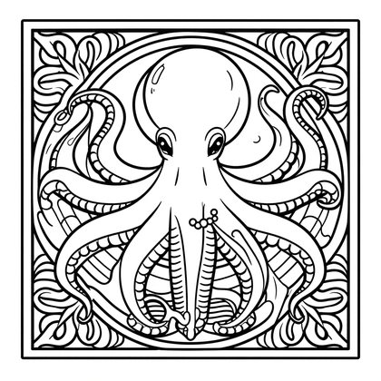 Mucha Seasons - Free printable coloring page