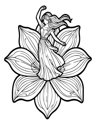 Lily Maiden - Free printable coloring page