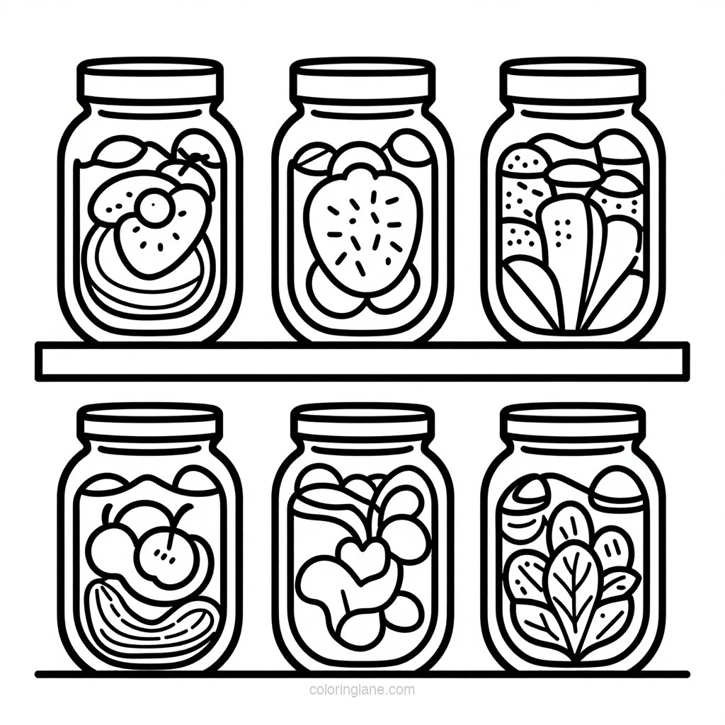 Autumn Market - free printable coloring page