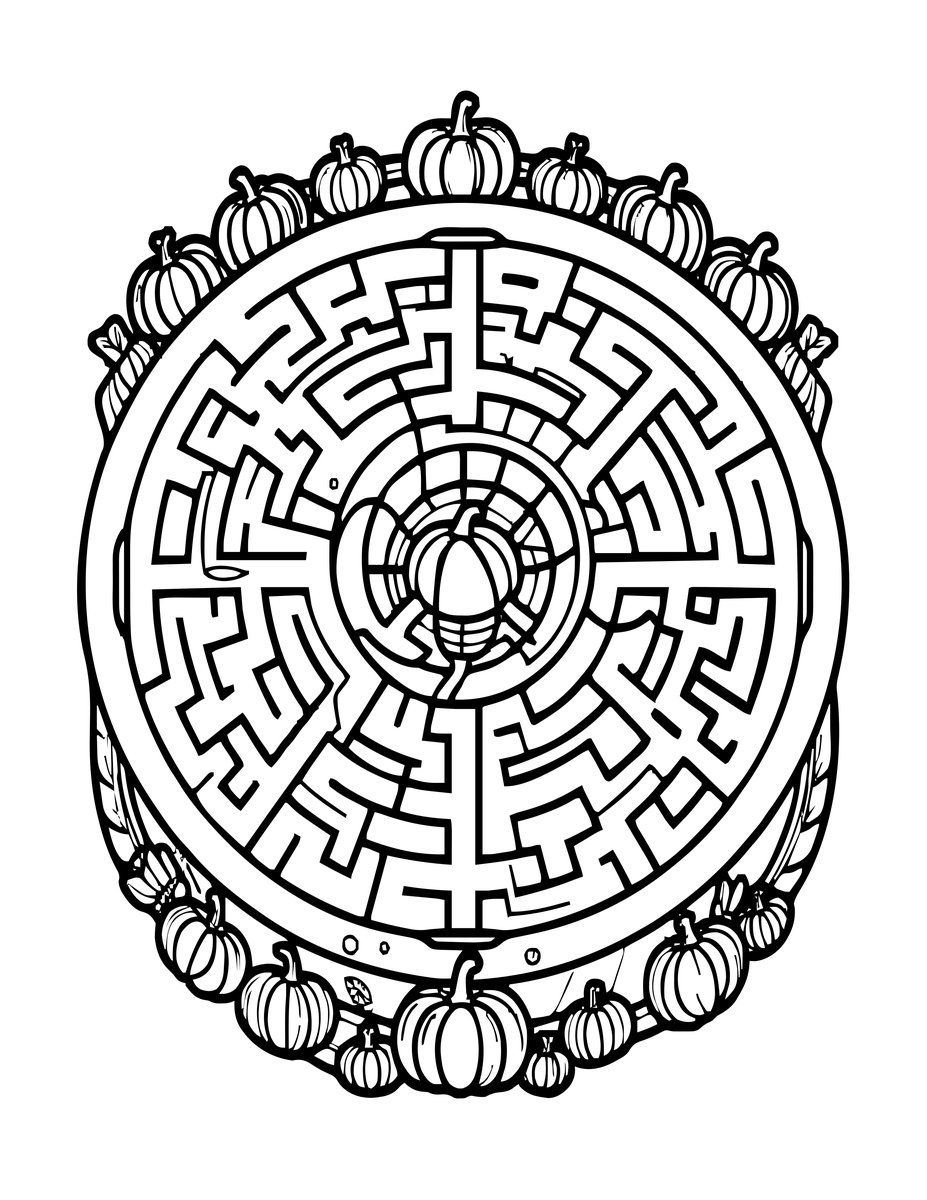 Corn Maze Overhead - free printable coloring page