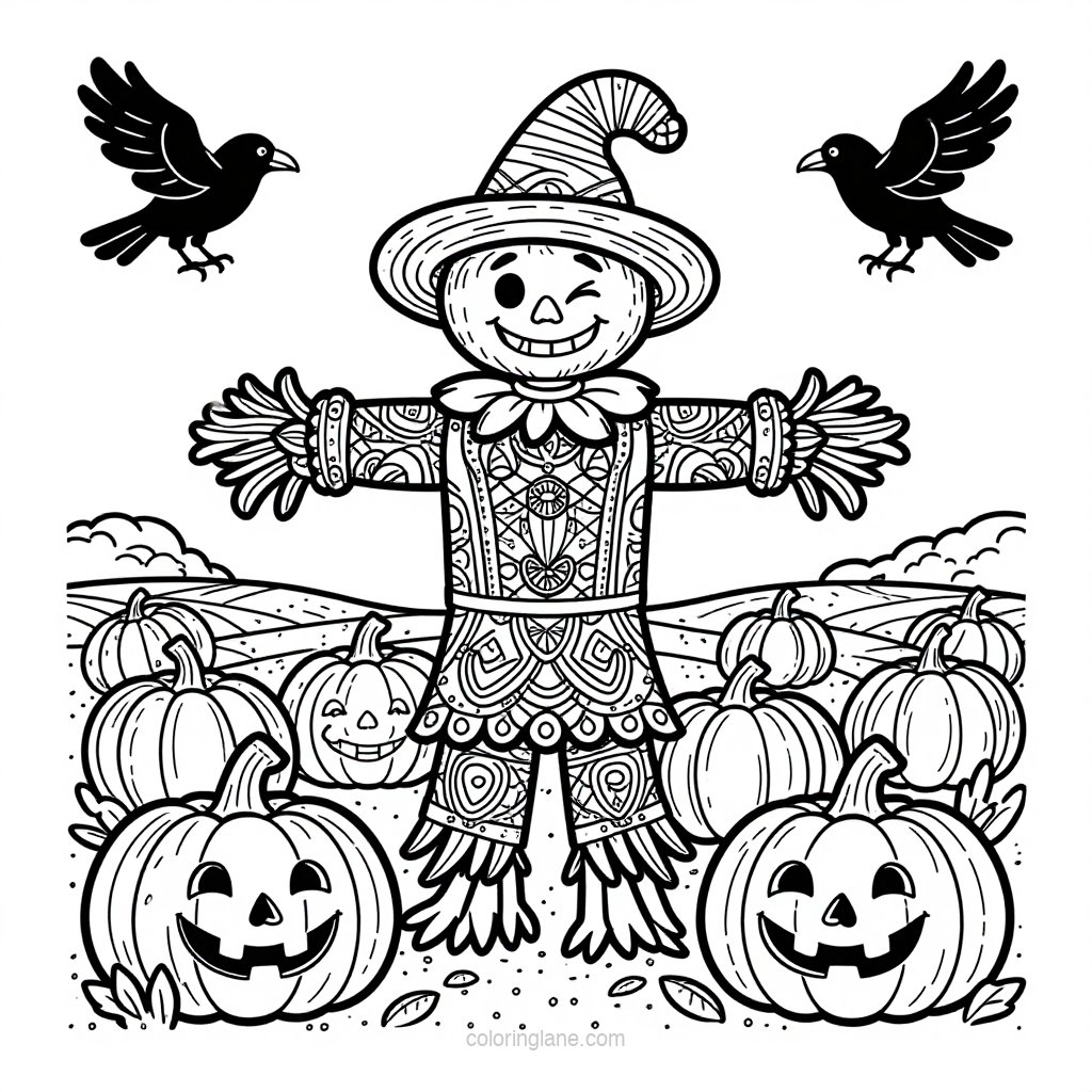 Hayride - free printable coloring page