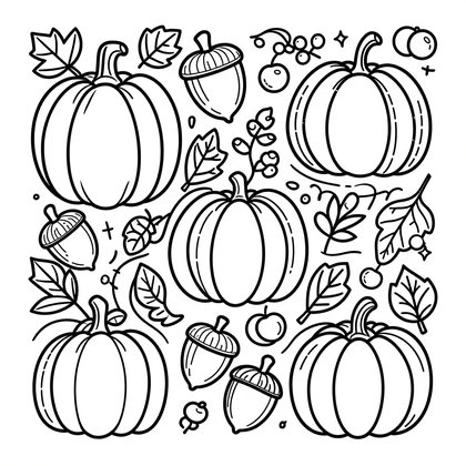 Leaf Pile - Free printable coloring page