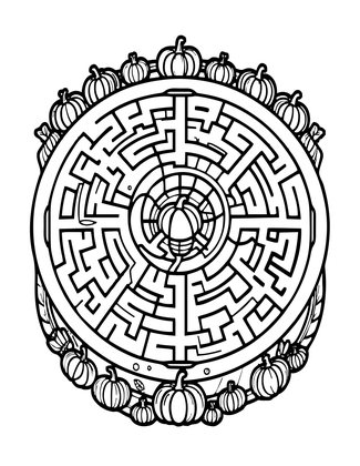 Corn Maze Overhead - Free printable coloring page