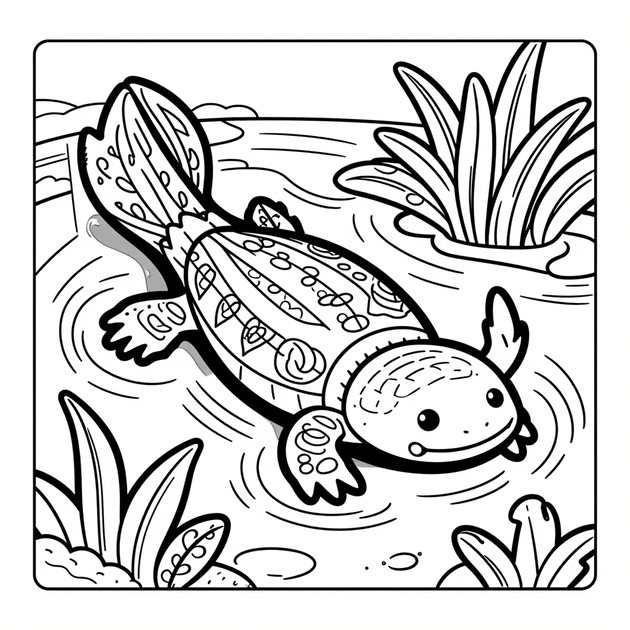 Lake Xochimilco - Free printable coloring page