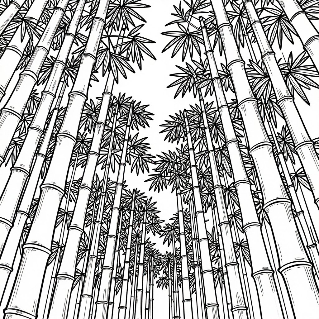 Arashiyama Path - free printable coloring page
