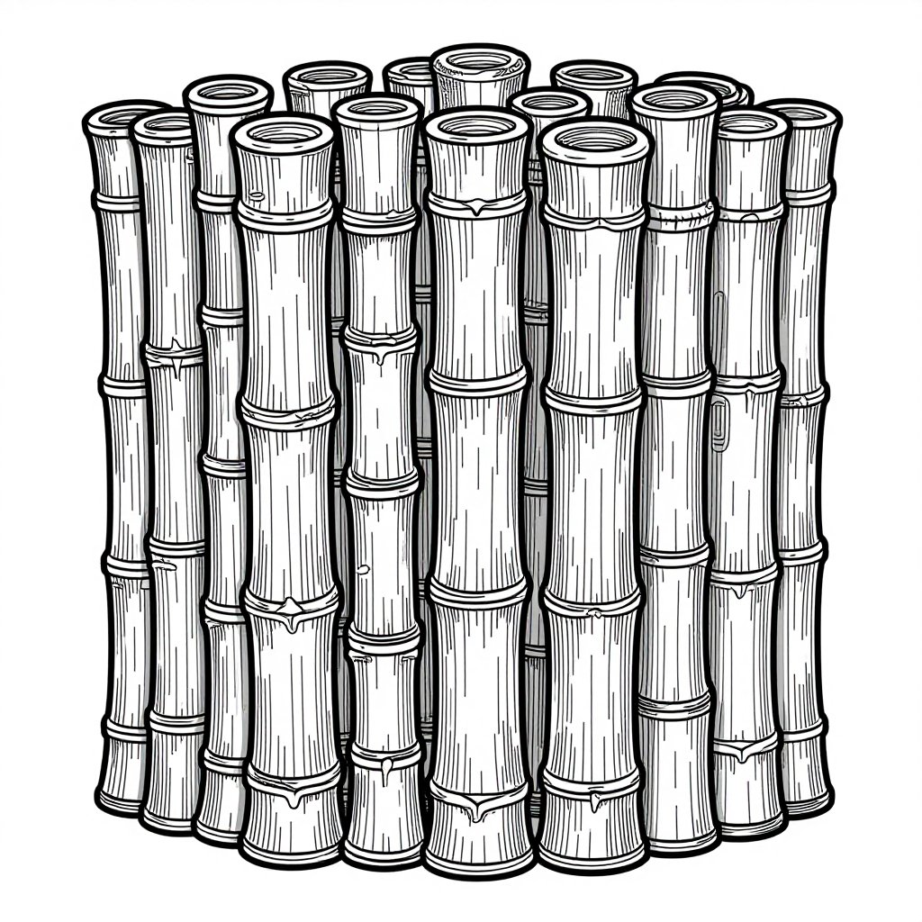 Bamboo Sea - free printable coloring page