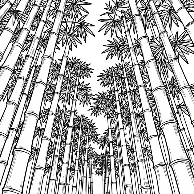 Arashiyama Path - Free printable coloring page
