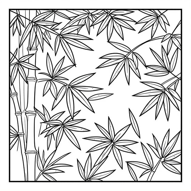 Snow Bamboo - Free printable coloring page