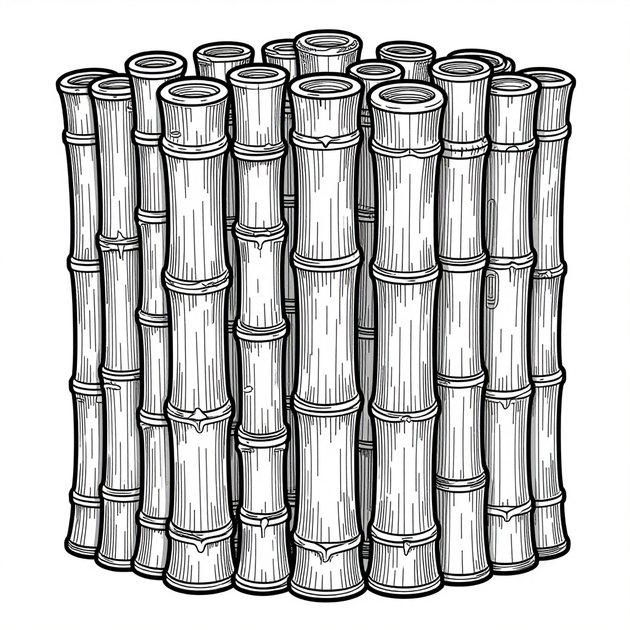 Bamboo Sea - Free printable coloring page