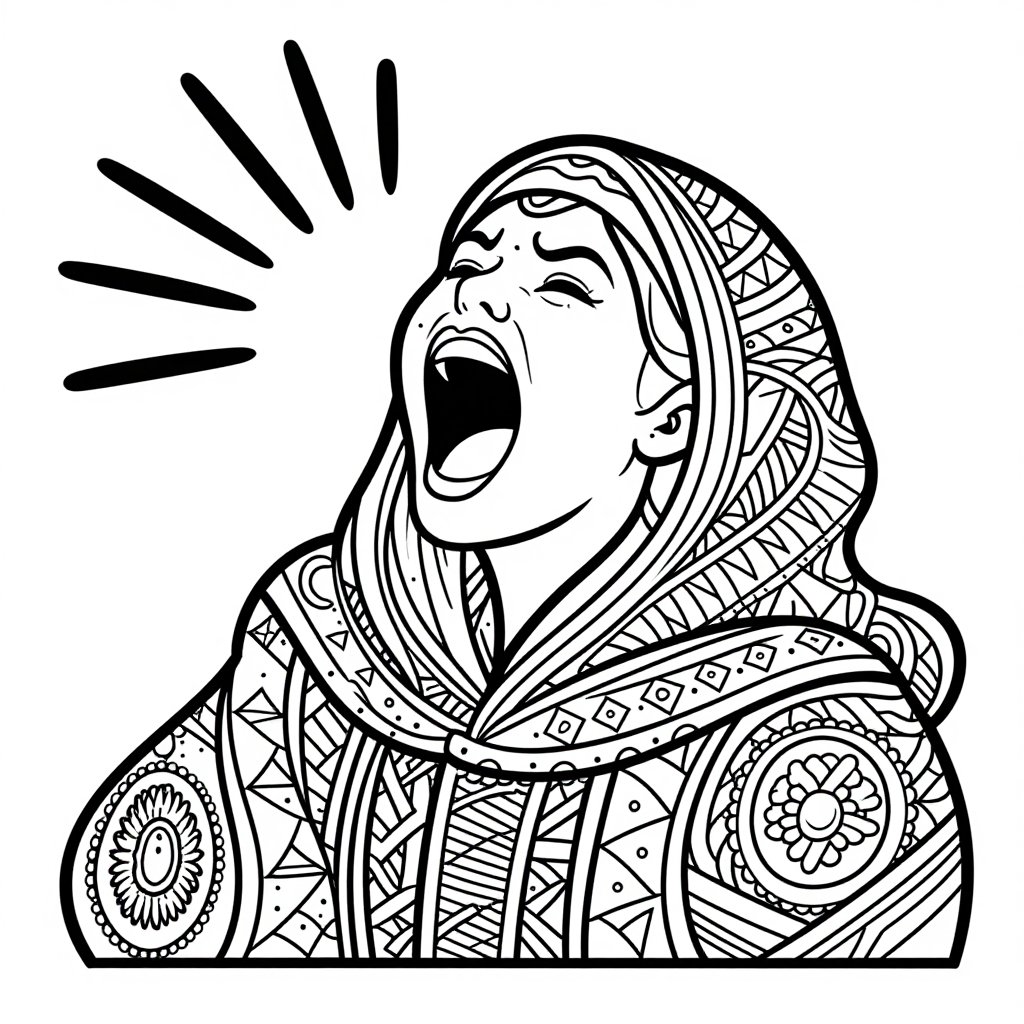Keening Cry - free printable coloring page