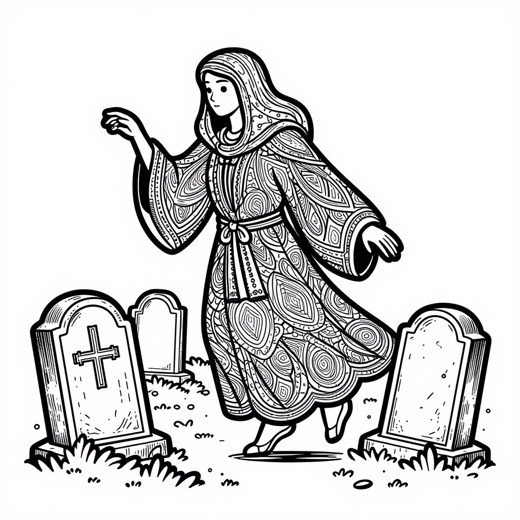 Graveyard Wraith - free printable coloring page