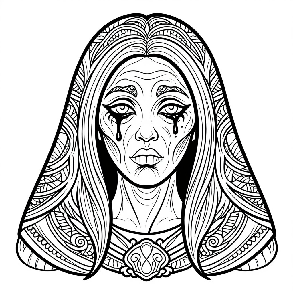 Night Procession - free printable coloring page