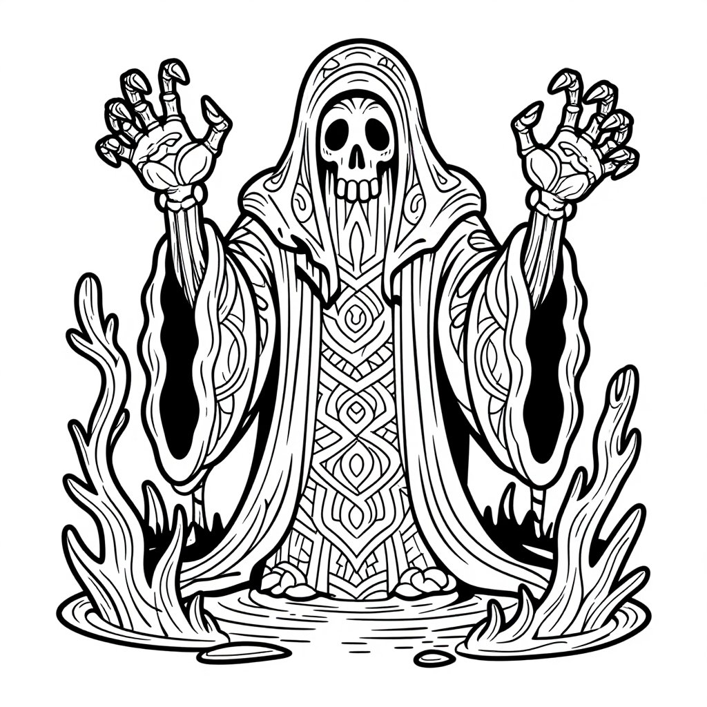 Wraith Emergence - free printable coloring page