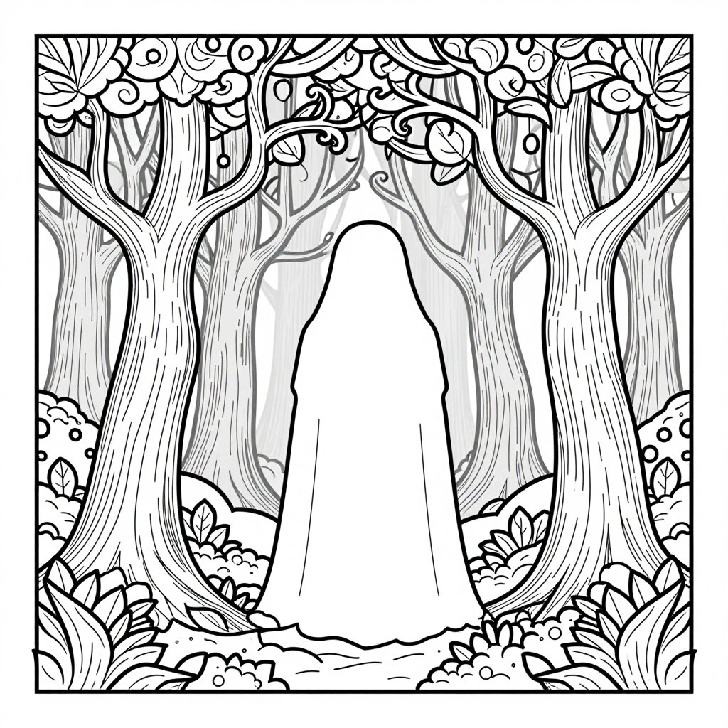 Forest Shroud - free printable coloring page
