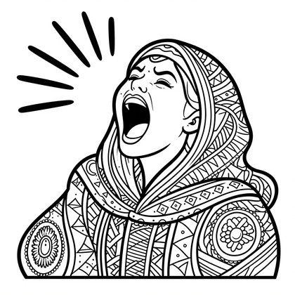 Keening Cry - Free printable coloring page