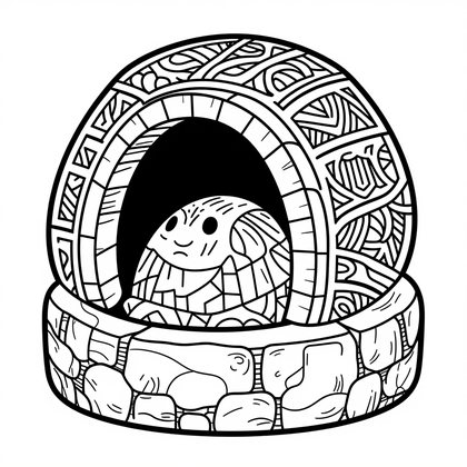 Ancient Tomb - Free printable coloring page