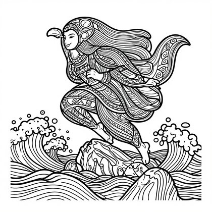 Sea Banshee - Free printable coloring page