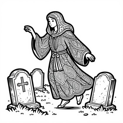 Graveyard Wraith - Free printable coloring page