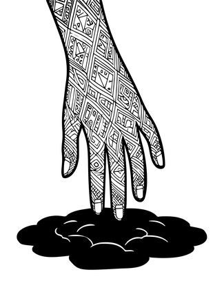 Reaching Hand - Free printable coloring page