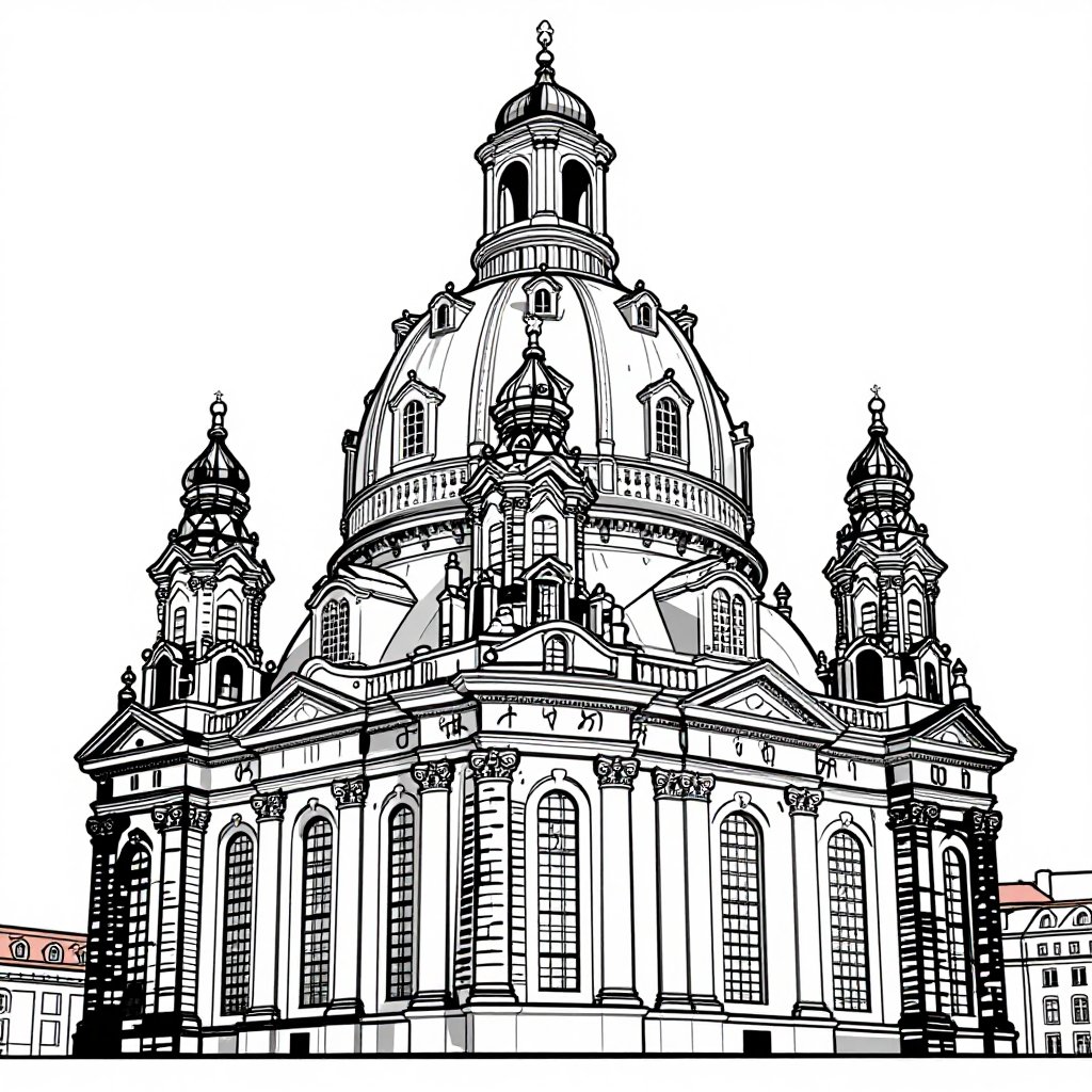 Baroque Doorway - free printable coloring page