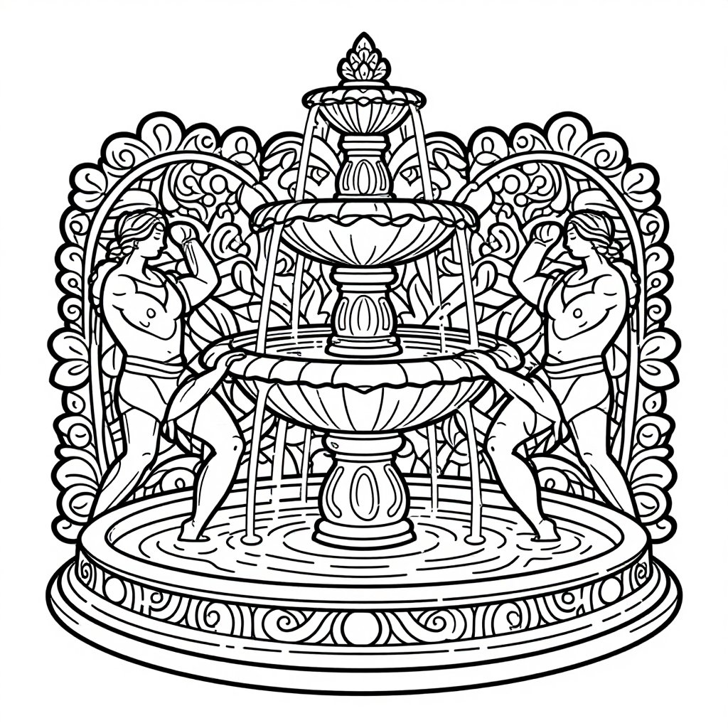 Hall of Mirrors - free printable coloring page