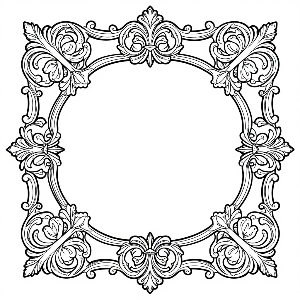 Baroque Fountain - free printable coloring page
