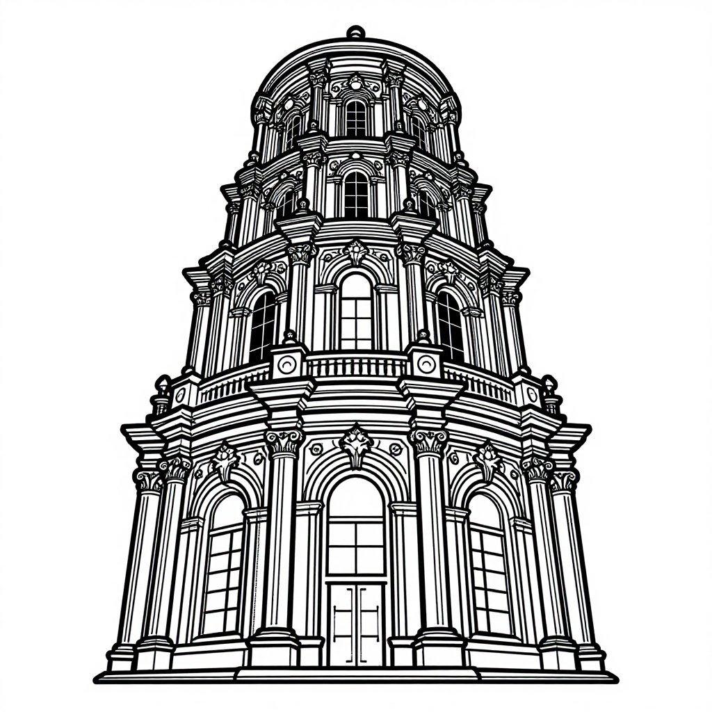 Church of the Gesù - free printable coloring page