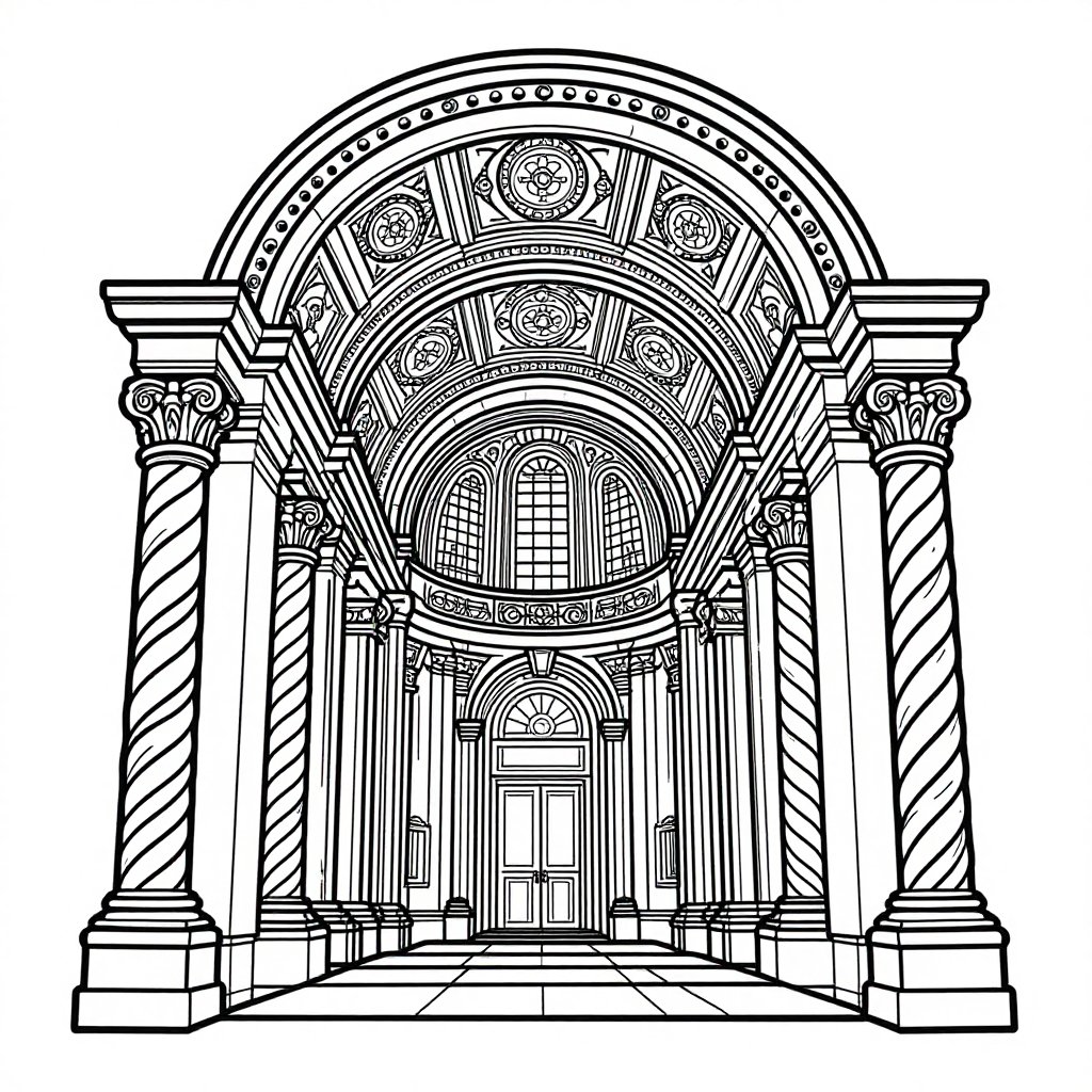 Palace of Versailles - free printable coloring page