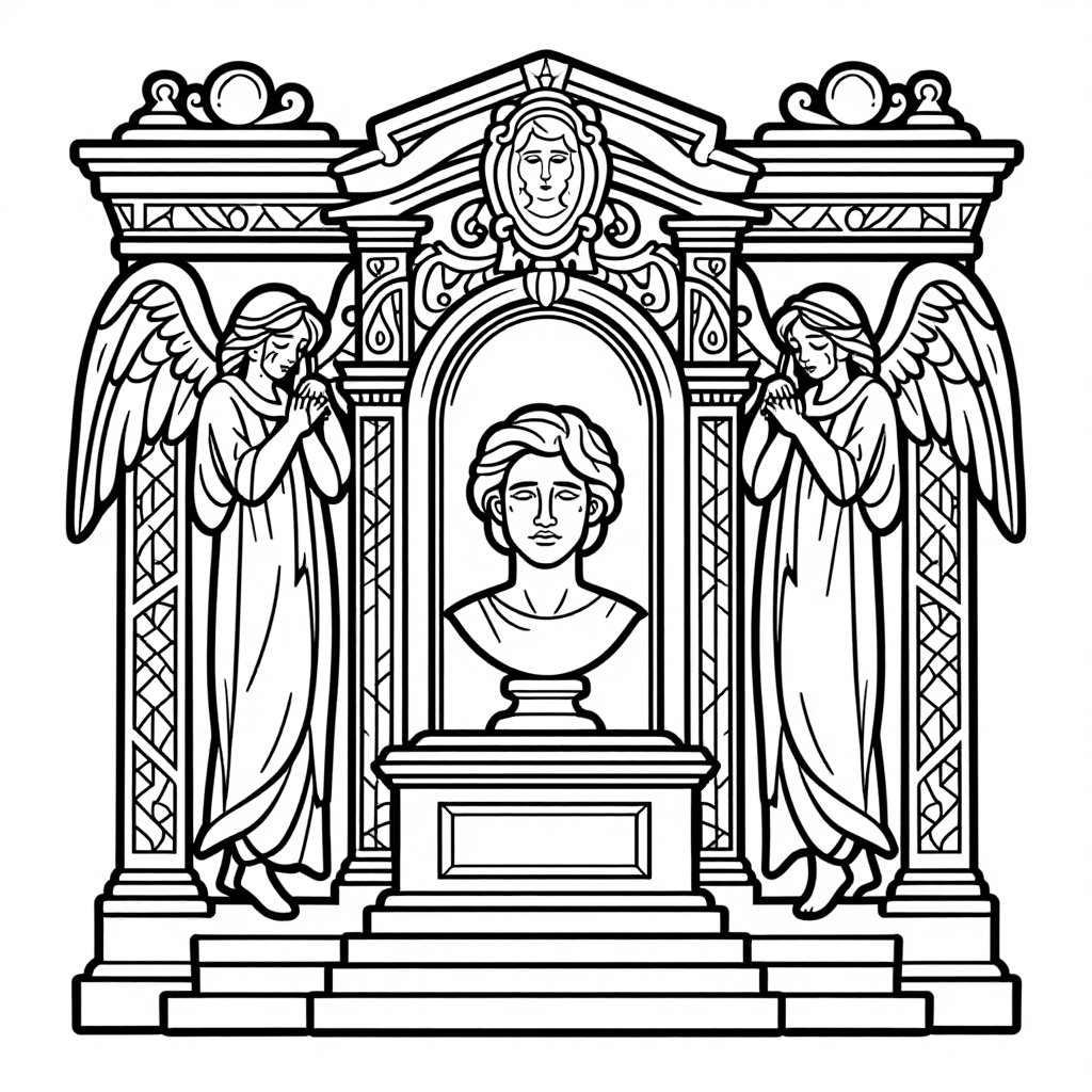 Baroque Palace Facade - free printable coloring page