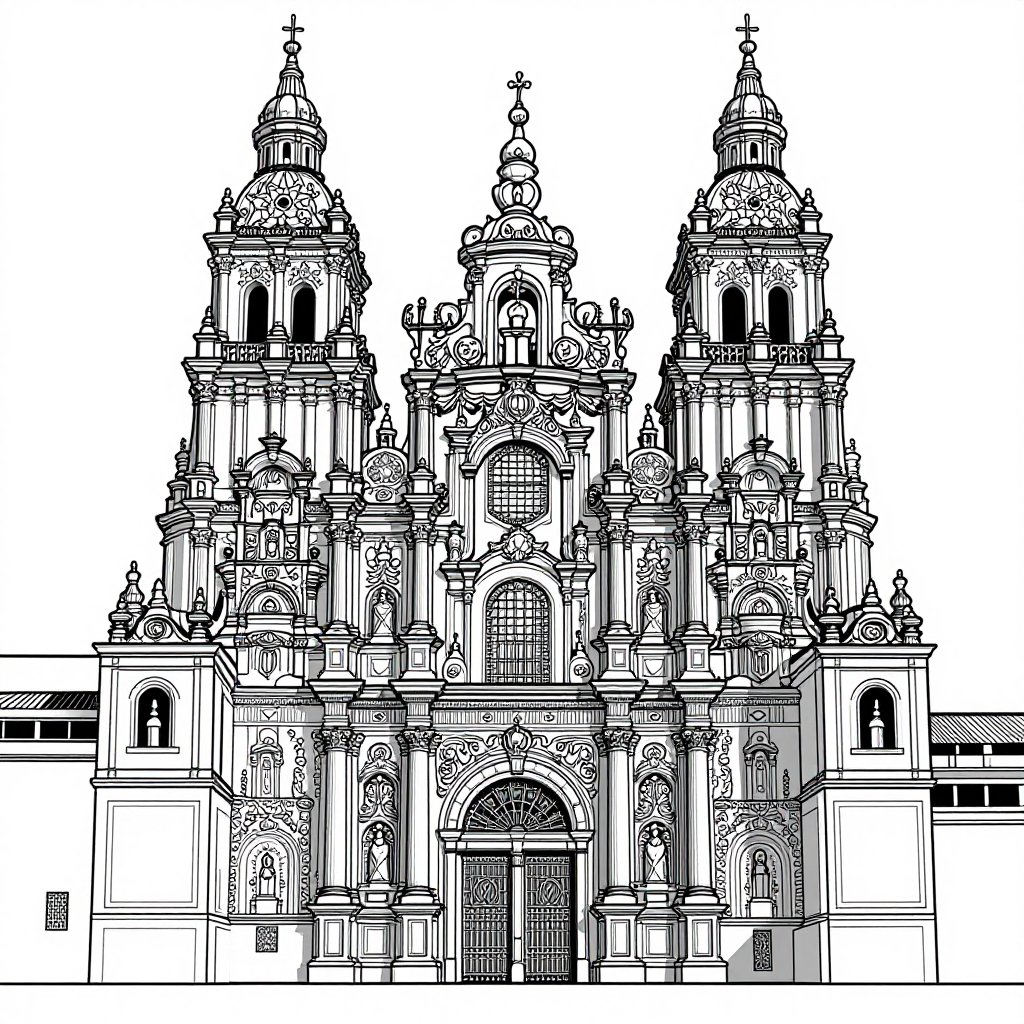 Baroque Ceiling - free printable coloring page