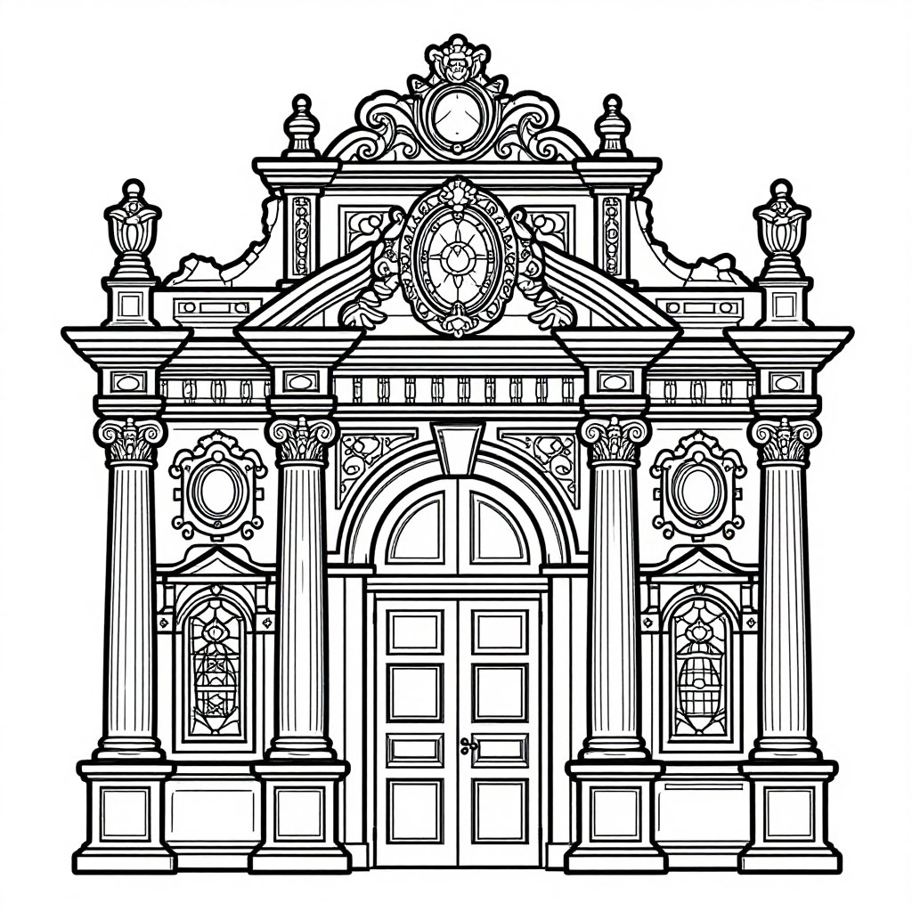 Schonbrunn Palace - free printable coloring page