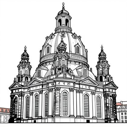 Baroque Doorway - Free printable coloring page