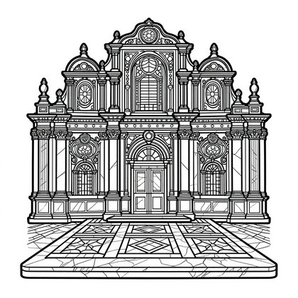 Baroque Altar - Free printable coloring page