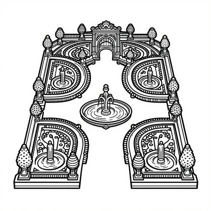 Baroque Window - Free printable coloring page